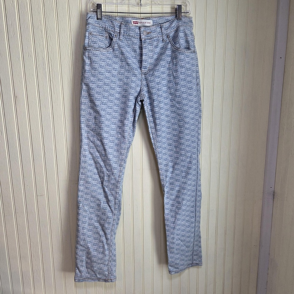 Levis 512 Jeans Boys 18 Blue Slim Taper Logo Print Stretch Denim Casual‎ Fall